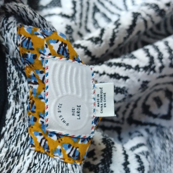 9H15 STCL Black White Knit Cowl Neck long sweater/Sweatshirt Sz L - Picture 5 of 5